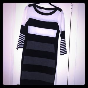 Studio One Block Sweater Dress 3/4 Sleeve Large